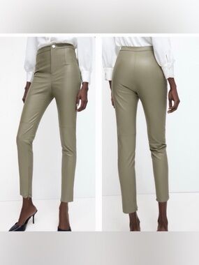 Zara Grizzly Grey Faux Leather Trousers – Small - NWOT